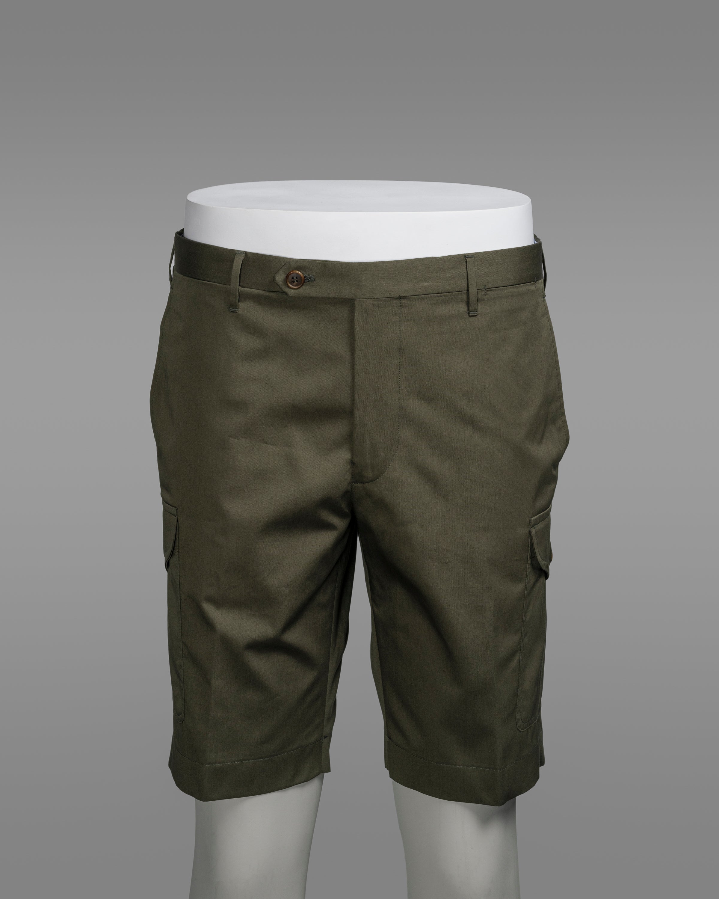 Green cotton bermuda cargo